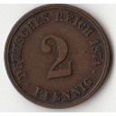 GERMANIA  2 Pfennig 1874 Zecca G